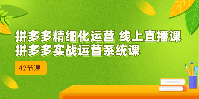 2023年8月新课-拼多多精细化运营 线上直播课：拼多多实战运营系统课-42节-源码网
