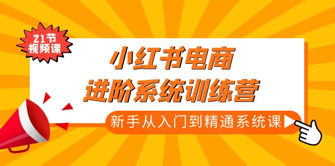 小红书电商进阶系统训练营：新手从入门到精通系统课（21节视频课）-源码网